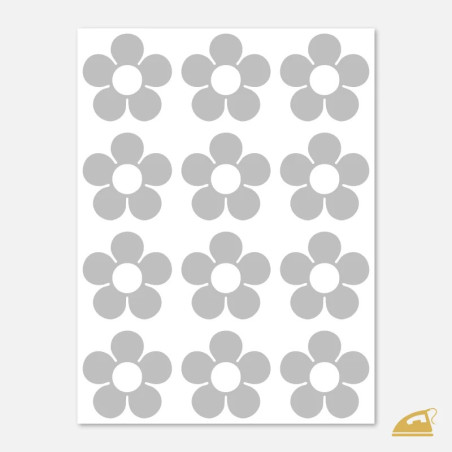 Reflexní nažehlovačky s kytičkou 12 ks.