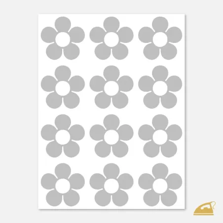 Reflexní nažehlovačky s kytičkou 12 ks.