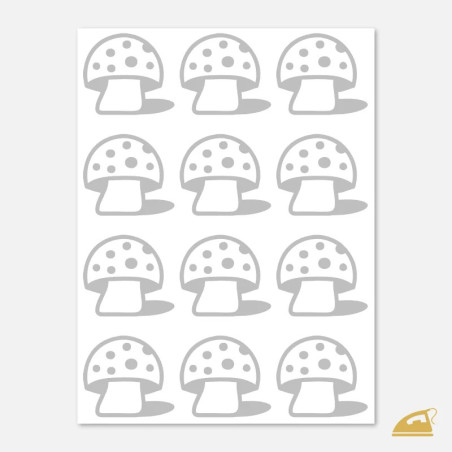 Reflexní nažehlovačky Houba pro zvýšení viditelnosti dětského oblečení.