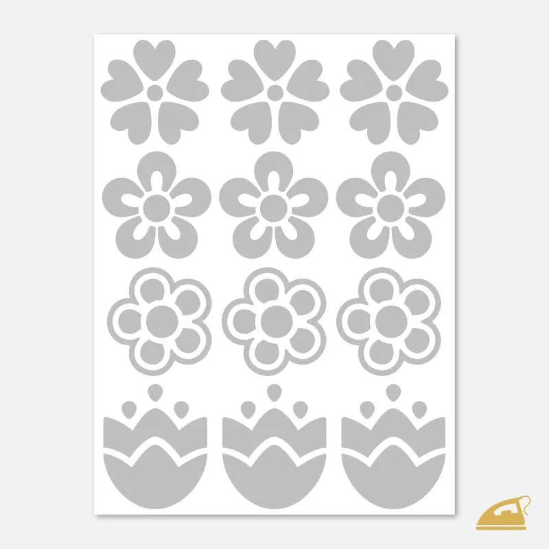 Reflexní nažehlovačky kytičky - 4 motivy pro více kreativity.