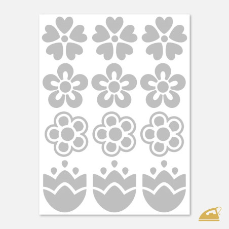 Reflexní nažehlovačky kytičky - 4 motivy pro více kreativity.