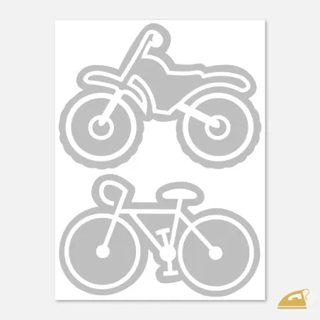 Reflexní nažehlovačky Motorka a kolo pro rodiče předškolních dětí.