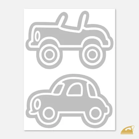 Reflexní nažehlovačky Auto a džíp na dětské oblečení.