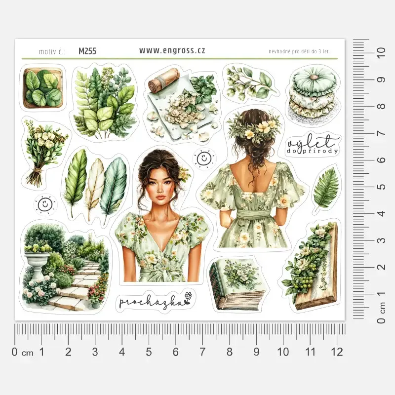 Samolepky do diáře - botanická zahrada, květiny.