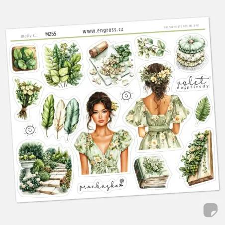 Samolepky do diáře - botanická zahrada, květiny.