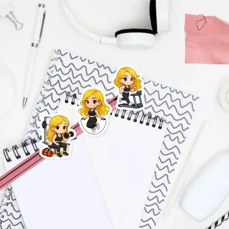 Samolepky do diáře Blondýnka: Posilovna a Činky | Výroba ČR