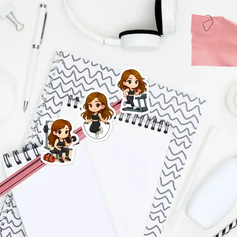 Samolepky do diáře Brunetka fitness.