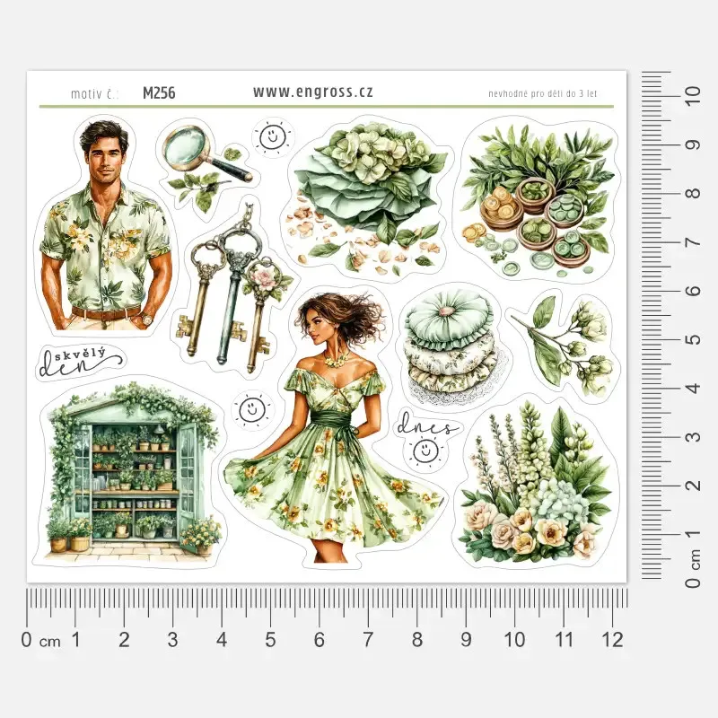 Samolepky do diáře - botanická zahrada, květiny.