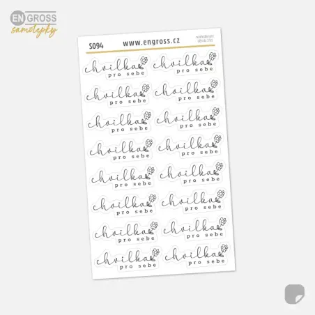 Textové samolepky do diáře: Chvilka pro sebe.