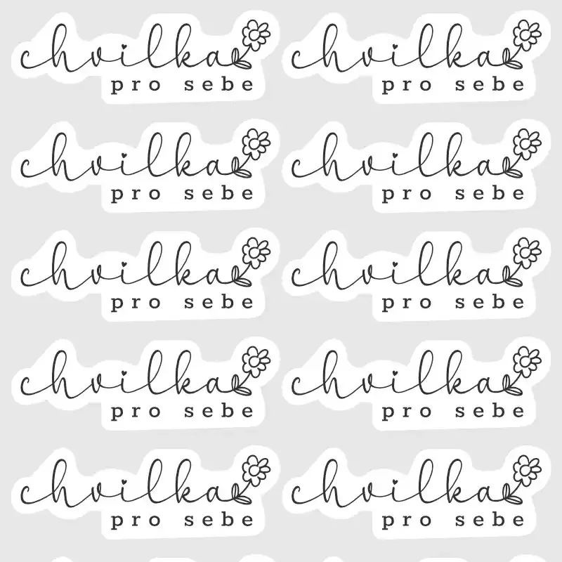 Textové samolepky do diáře: Chvilka pro sebe – psané písmo.