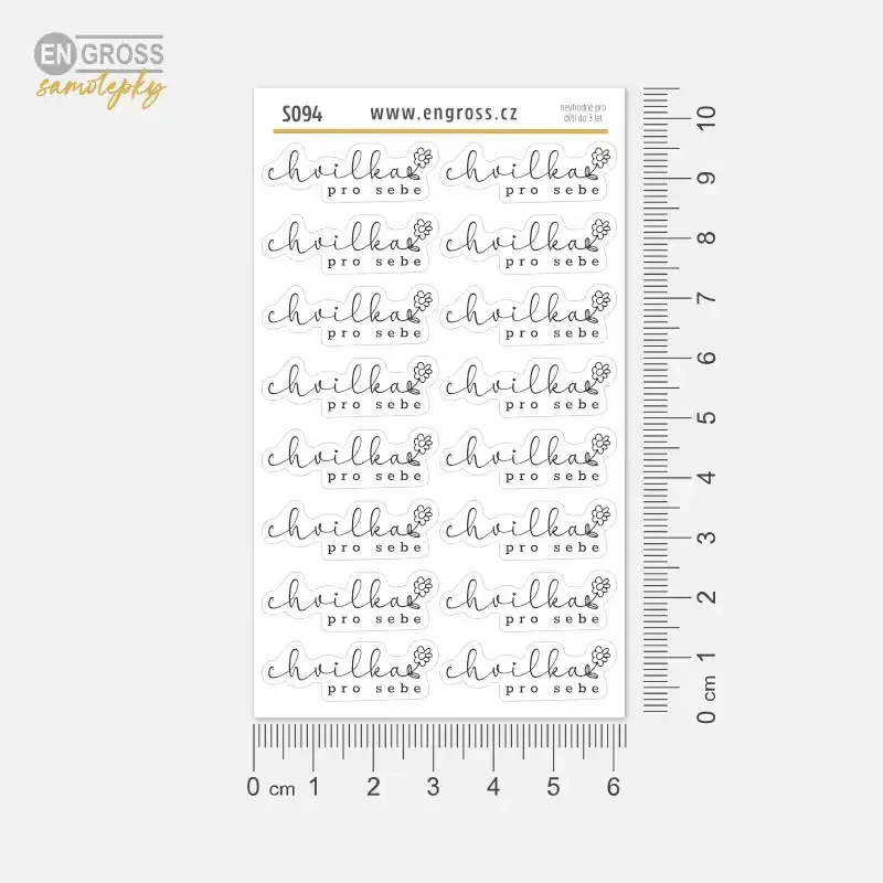 Textové samolepky do diáře: Chvilka pro sebe – pro elegantní diář.