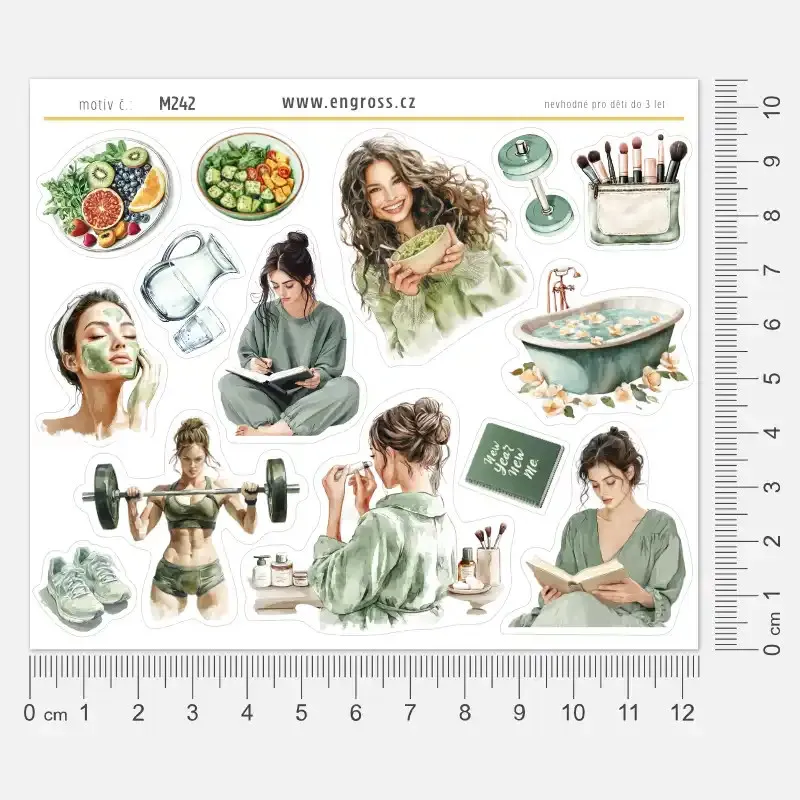 Samolepky do diáře Zdravý životní styl: Wellness a rituály.