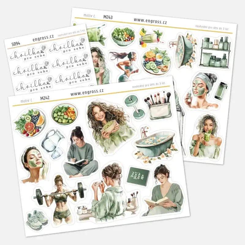 Sada samolepek do diáře Zdravý životní styl.