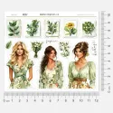 Samolepky do diáře - ženy a květiny.