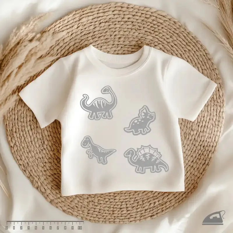 Dětské reflexní nažehlovačky Dino – Pravěká parta.