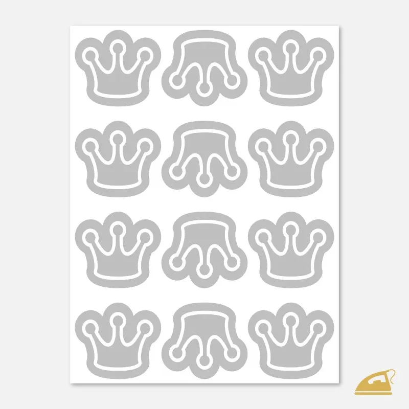 Reflexní nažehlovačky Korunky – sada 12 ks pro malé princezny.