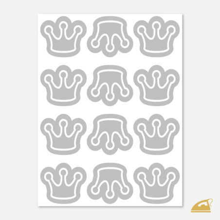 Reflexní nažehlovačky Korunky – sada 12 ks pro malé princezny.