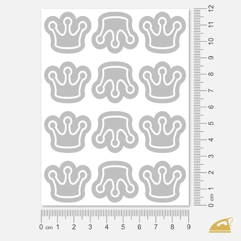 Reflexní nažehlovačky Korunka – snadné nažehlení na oblečení.