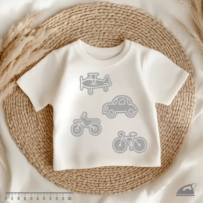 Reflexní nažehlovačky Dopravní prostředky – na oblečení pro kluky.