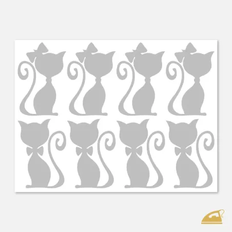 Reflexní nažehlovačky Kočičí pár – sada 8 ks.