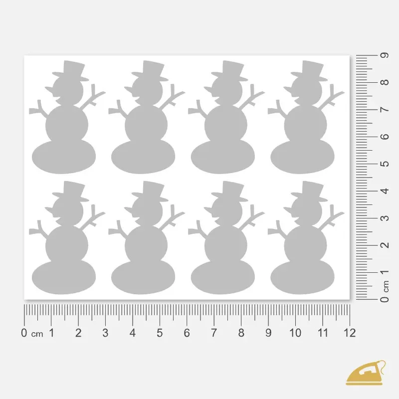 Reflexní nažehlovačky Sněhulák – snadné nažehlení na textil.