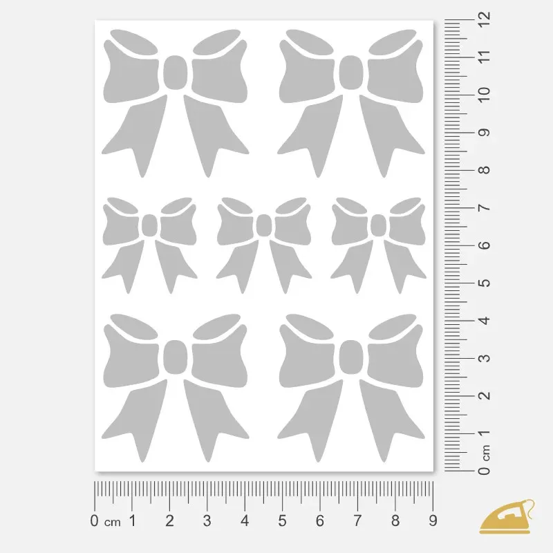 Reflexní nažehlovačky Mašličky – sada 7 ks, snadné nažehlení žehličkou.