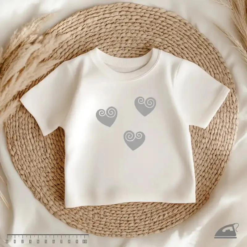 Reflexní nažehlovačky Ornamentální srdíčka – sada 12 ks pro ženy a dívky.