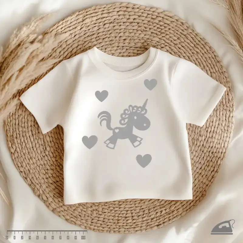 Reflexní nažehlovačky Jednorožci a srdíčka – zvýšení viditelnosti.