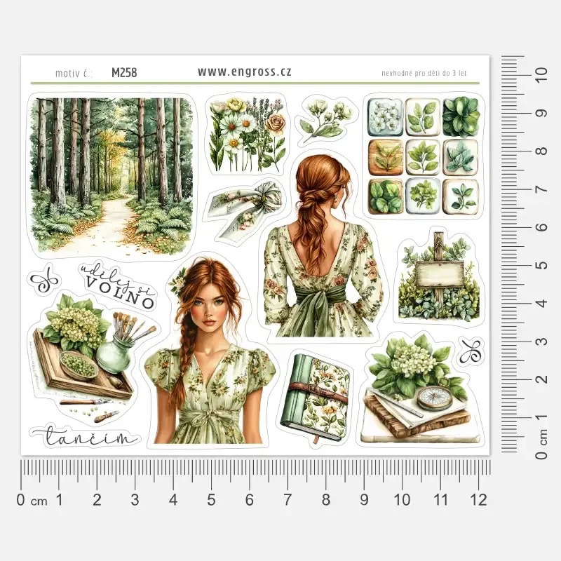 Samolepky do diáře - procházka botanickou zahradou.