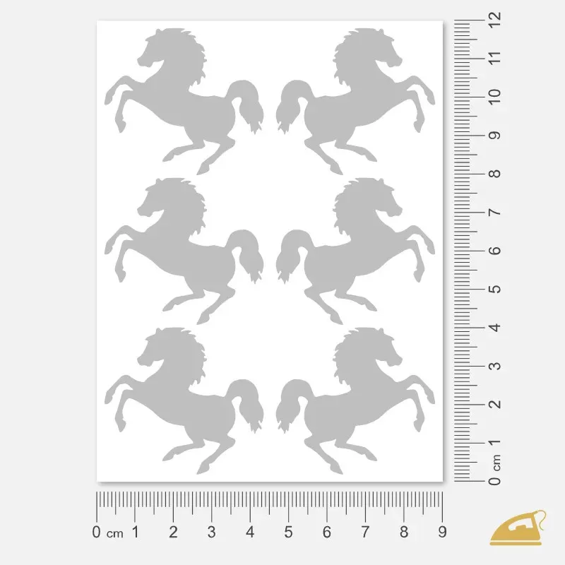 Reflexní nažehlovačky Kůň – sada 6 ks pro milovníky koní.