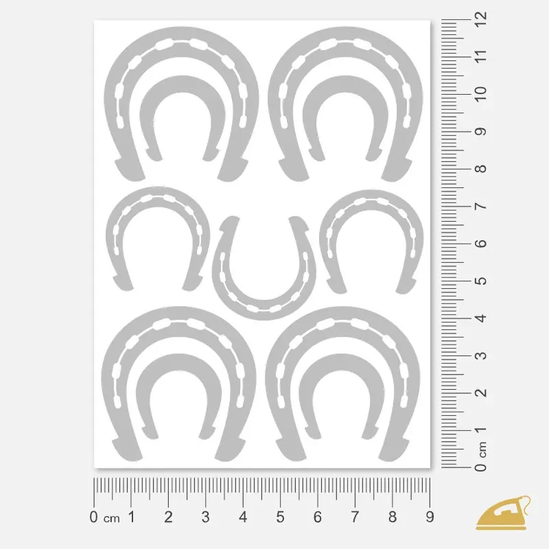 Reflexní nažehlovačky Podkovy pro štěstí – snadné nažehlení na oblečení.