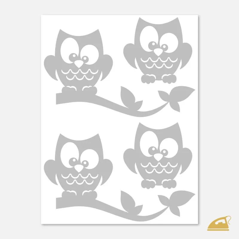 Reflexní nažehlovačky Sovy (4 ks) | Roztomilý motiv na textil.