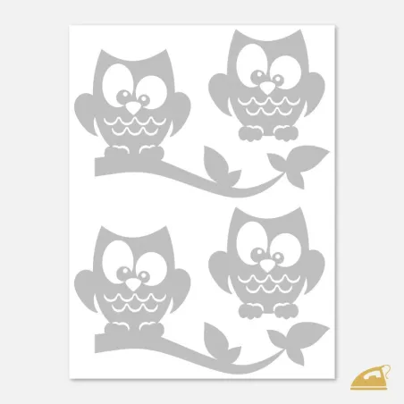 Reflexní nažehlovačky Sovy (4 ks) | Roztomilý motiv na textil.