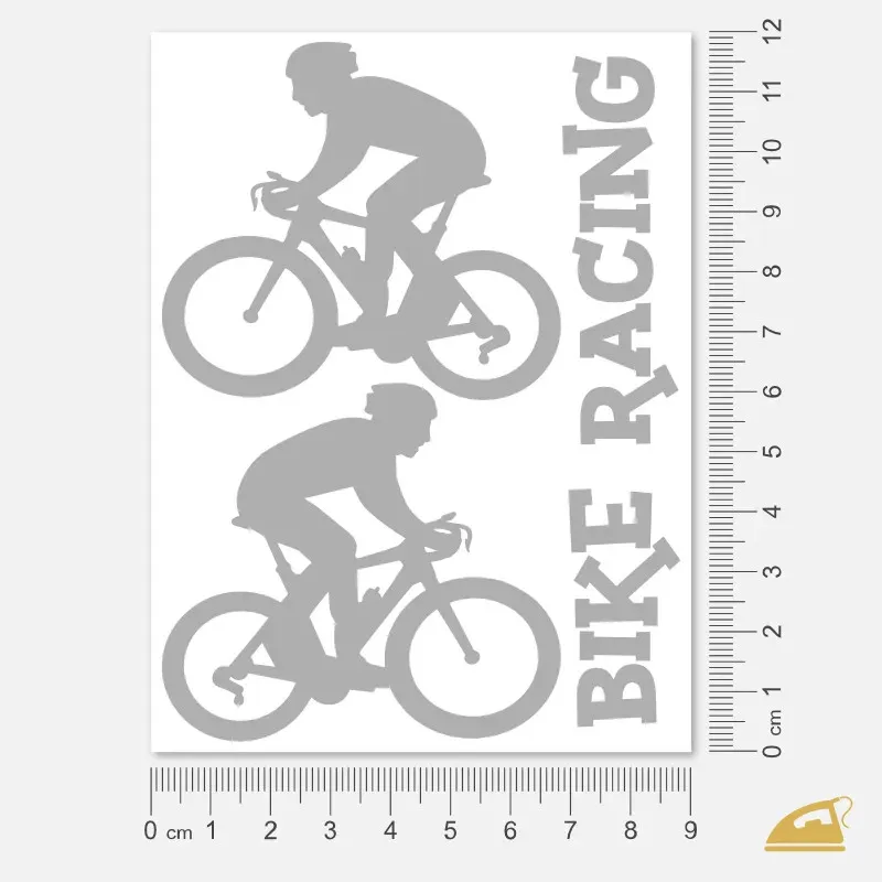 Reflexní nažehlovačky Cyklistika – snadné nažehlení žehličkou.