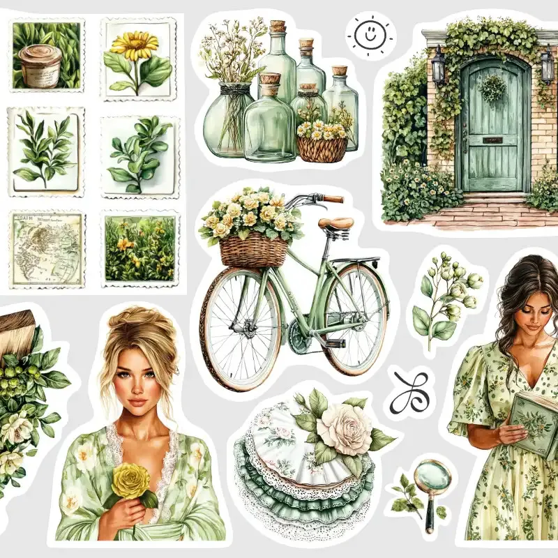 Samolepky do diáře - krása botanické zahrady.