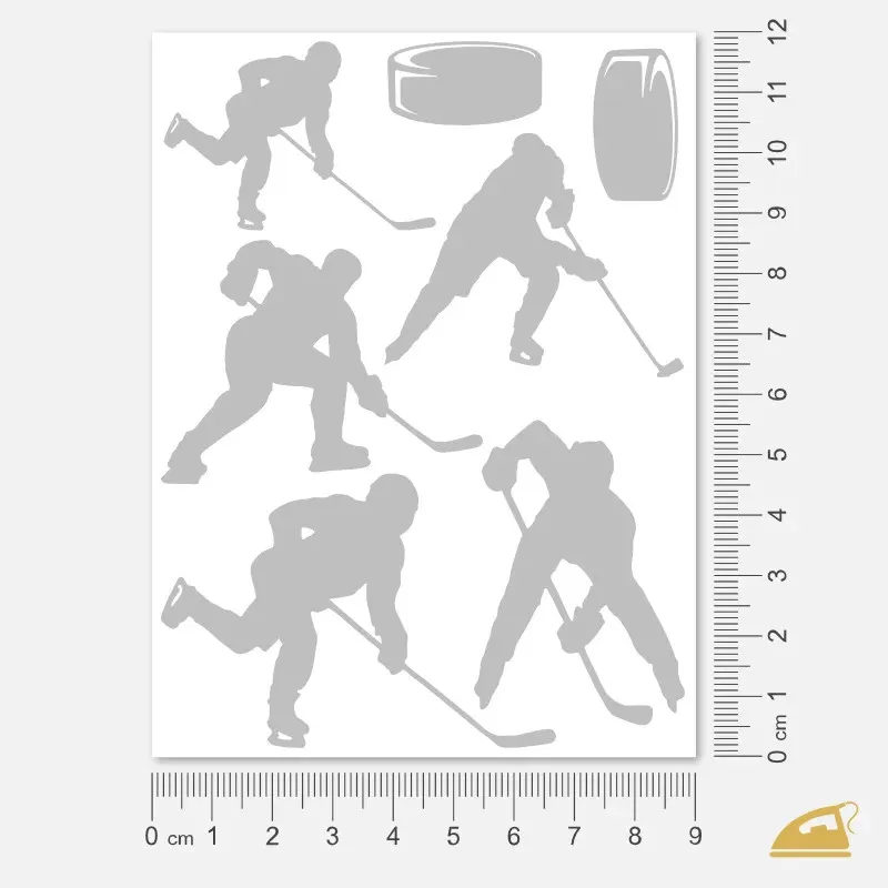 Reflexní nažehlovačky Hokejisté – snadné nažehlení žehličkou.
