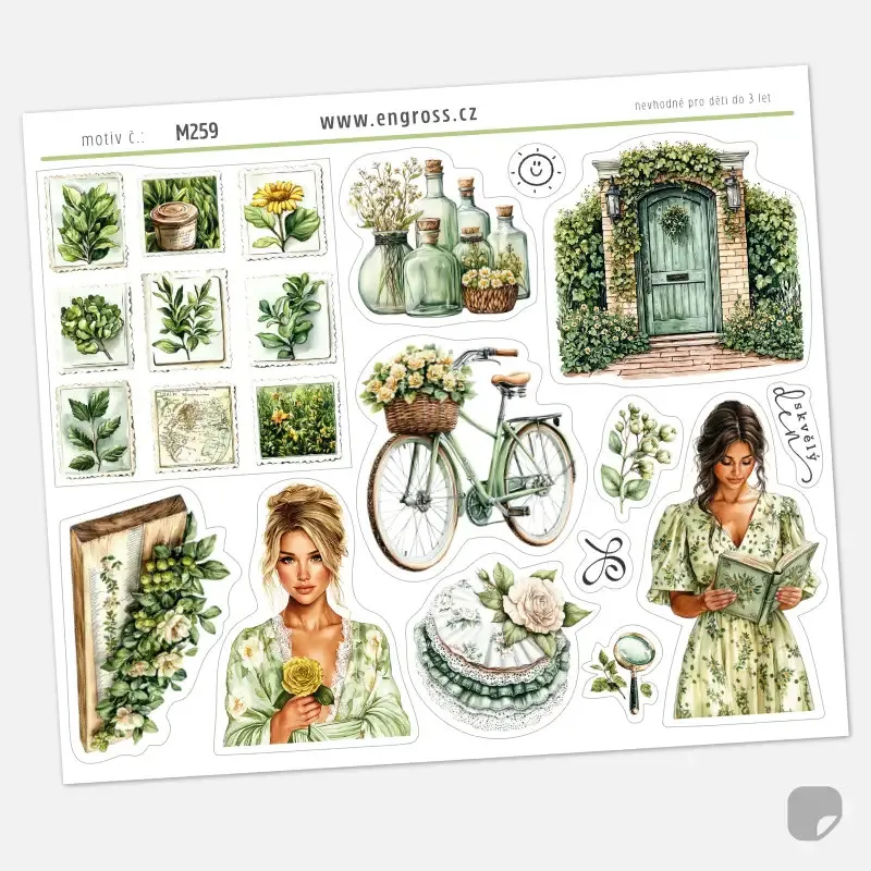 Samolepky do diáře - krása botanické zahrady.