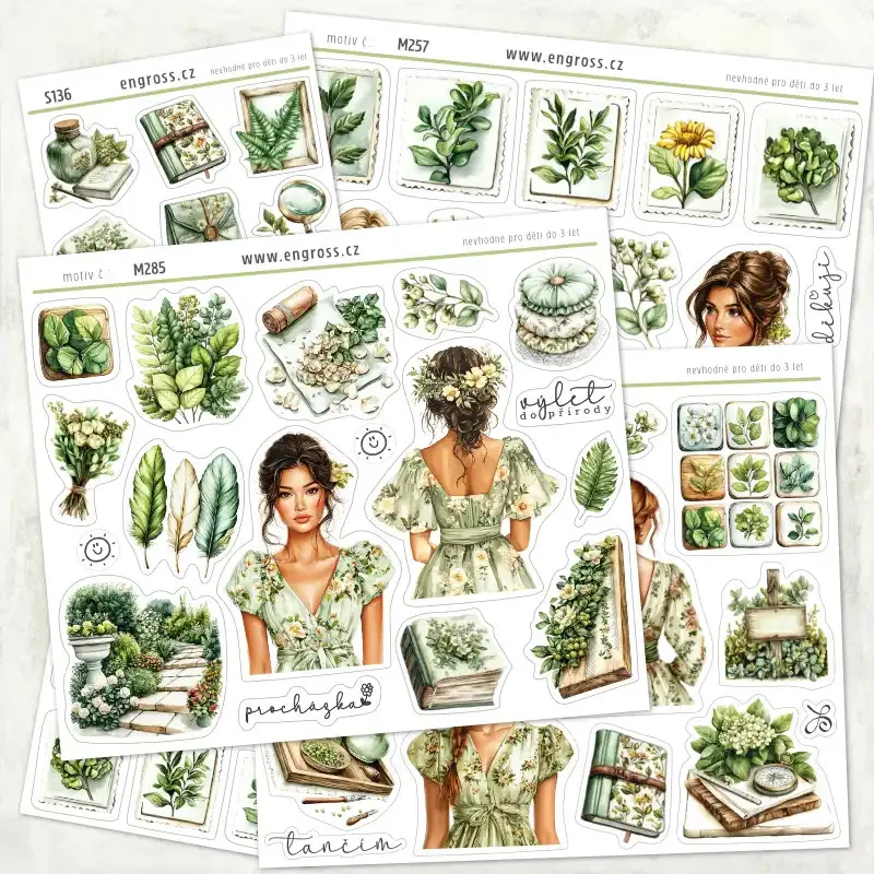 Sada samolepek - Botanická zahrada.