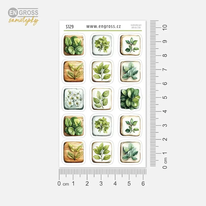 Samolepky Botanická zahrada - herbář.