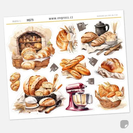 Samolepky do diáře Pečení chleba: Domácí pekárna a tradice.