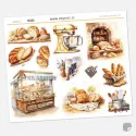 Samolepky do diáře Pečení chleba: Pekařský stánek a trhy.