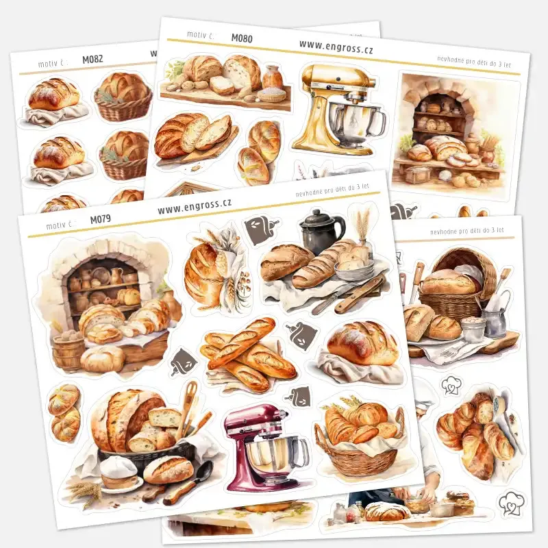 Sada samolepek do diáře Pečení chleba: Domácí pekárna a tradice.