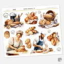 Samolepky do diáře Pečení chleba: Pekař a Pekařka.