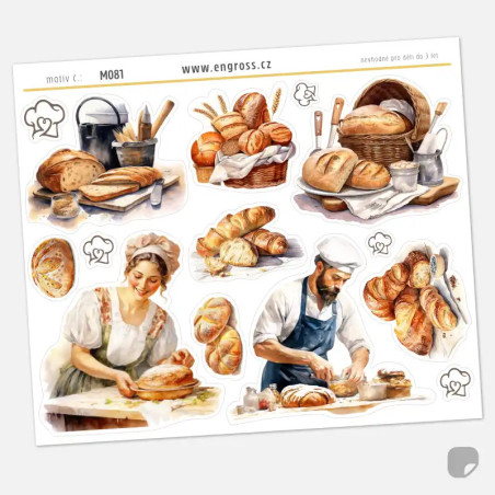 Samolepky do diáře Pečení chleba: Pekař a Pekařka.