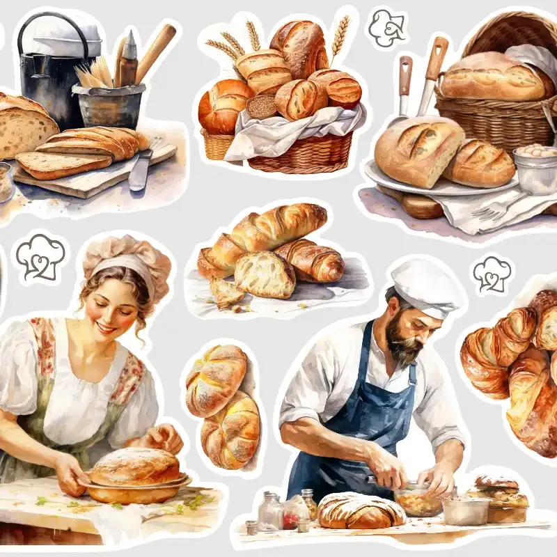 Samolepky do kuchařky Pečení chleba: Pekařské řemeslo.