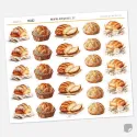 Samolepky do diáře: Bochníky chleba – rustikální watercolor styl.