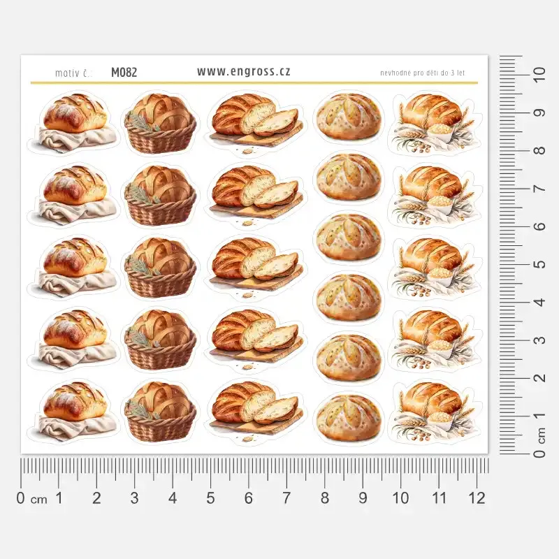Samolepky do diáře: Bochníky chleba – 26 nálepek.