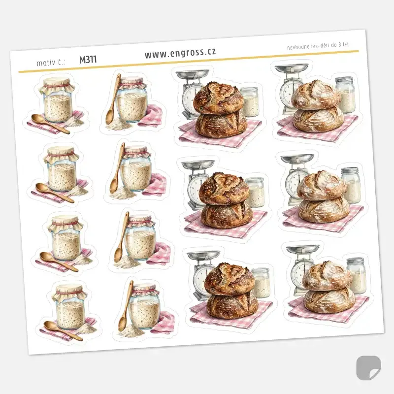Samolepky do diáře: Chlebový kvásek pro dny krmení kvásku.