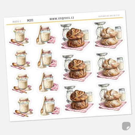Samolepky do diáře: Chlebový kvásek pro dny krmení kvásku.