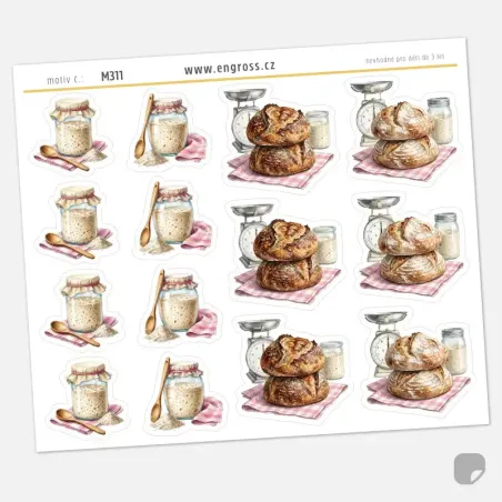 Samolepky do diáře: Chlebový kvásek pro dny krmení kvásku.